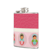 Flasques Belles poupées russes d'emboîtement sur le cuir (Gauche)