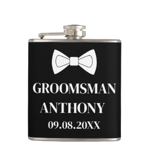 Flasques Best Man Black Elegant Simple Cadeaux Mariage