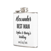 Flasques Best Man Cadeau Moderne Typographie Script Mariage (Gauche)