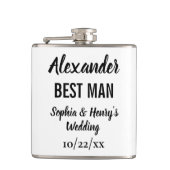Flasques Best Man Cadeau Moderne Typographie Script Mariage (Devant)