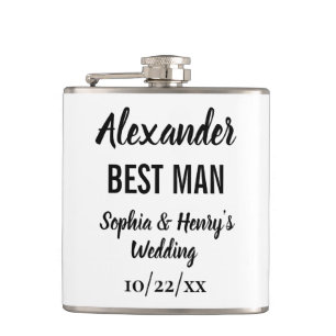 Flasques Best Man Cadeau Moderne Typographie Script Mariage