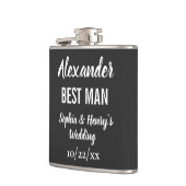 Flasques Best Man Modern Typographie Script Mariage noir (Gauche)