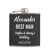 Flasques Best Man Modern Typographie Script Mariage noir (Devant)