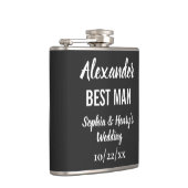 Flasques Best Man Modern Typographie Script Mariage noir (Droite)