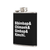 Flasques Bibimbap & Chimaek & Gimbap & Kimchi. Aliments cor (Gauche)