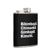 Flasques Bibimbap & Chimaek & Gimbap & Kimchi. Aliments cor (Droite)