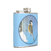 Flasques Bickadee sur la peinture d'alimentation - Oiseaux (Droite)