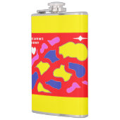 Flasques Bienvenue chez vous signé pour vous rouge et jaune (Gauche)