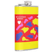 Flasques Bienvenue chez vous signé pour vous rouge et jaune (Droite)