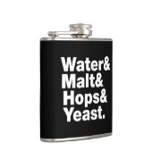 Flasques Bière = Eau & Malt & Hops & Yeast. (Droite)