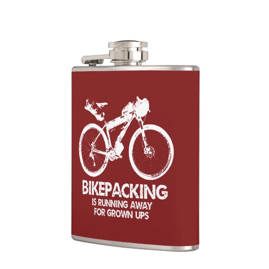 Flasques Bikepacking Est En Cours D'Exécution Pour Les Ups  (Gauche)