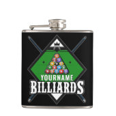 Flasques Billard personnalisé NOM Cue Rack Pool Room (Devant)