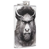 Flasques Bison Buffalo Animal Wild Nature Ligne d'illustrat (Droite)