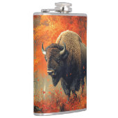 Flasques Bison dans l'artisanat boisé d'automne (Droite)