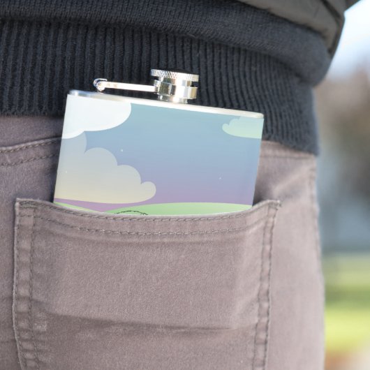 Flasques Bison de buffle américain dans un champ vert (En situation)