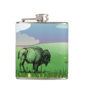 Flasques Bison de buffle américain dans un champ vert (Devant)