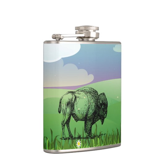 Flasques Bison de buffle américain dans un champ vert (Droite)