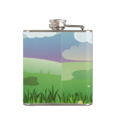 Flasques Bison de buffle américain dans un champ vert (Dos)