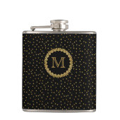 Flasques Black and Gold Sparkles Monogram (Devant)