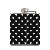 Flasques Black and White Mini Hearts Pattern Personalised (Dos)