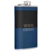 Flasques Black Blue Bold Texte tendance Style Votre nom (Droite)