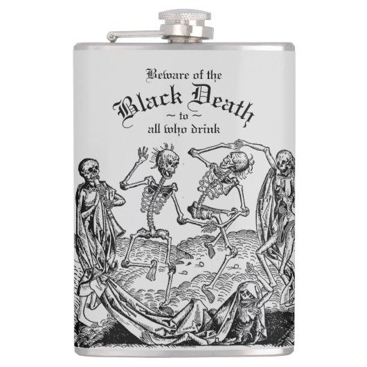 Flasques Black Death Dancing Skeletons gothique Macabre (Devant)