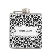 Flasques Black Dots & Circle Pattern + your text & backgr. (Devant)