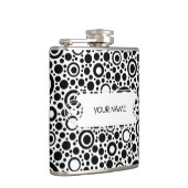 Flasques Black Dots & Circle Pattern + your text & backgr. (Droite)