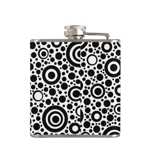 Flasques Black Dots & Circle Pattern + your text & backgr. (Dos)