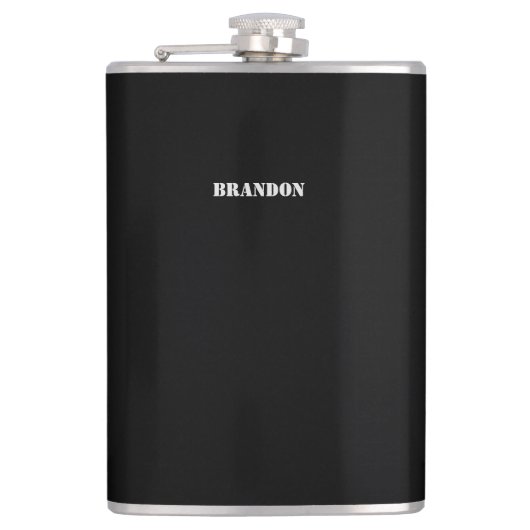 Flasques Black Flask 8oz Cadeaux Personnalisés Pour Hommes (Devant)
