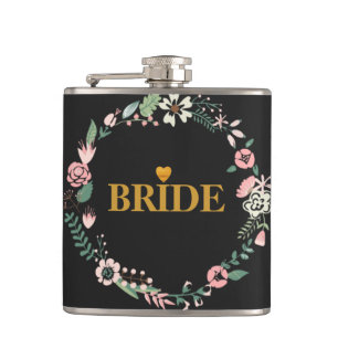 Flasques Black Gold Heart Bride