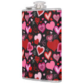 Flasques Black Pink Red Hearts Love Pattern (Gauche)