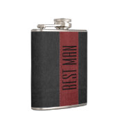 Flasques Black & Red Stitch Faux Leather Best Man (Droite)