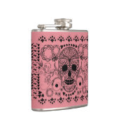 Flasques Black Retro Floral Sugar Skull Green Accents (Droite)