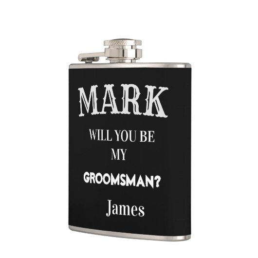 Flasques Black & White Groomsman Proposition Mariage person (Gauche)