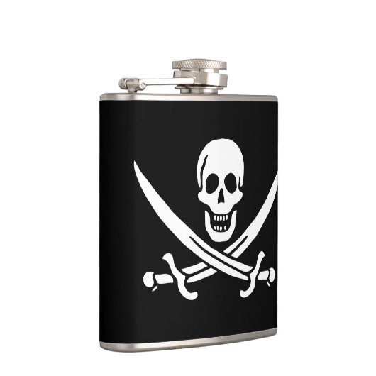 Flasques Blanc, Drapeau Pirate Calico Jack, Crâne & Cutlass (Droite)