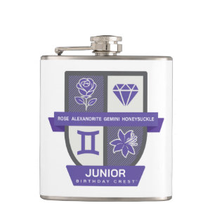 Flasques Blason d'anniversaire Gémeaux™ pour le 1er-21 juin