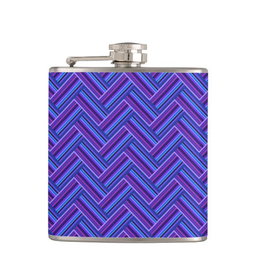 Flasques Bleu et violet rayures double tissage (Devant)