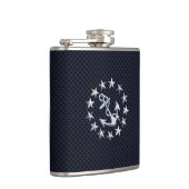 Flasques Bleu fibre de carbone Nautique Chrome Yacht drapea (Droite)