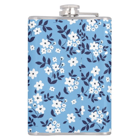 Flasques Bleu, Fleurs blanches : Vintage (Dos)