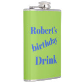 Flasques Bleu Gras Sur Lime Vert Anniversaire (Droite)