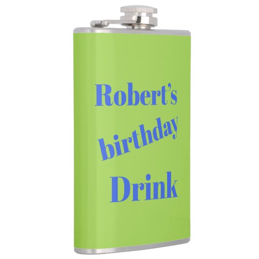 Flasques Bleu Gras Sur Lime Vert Anniversaire (Droite)