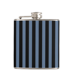 Flasques Bleu gris et noir rayures