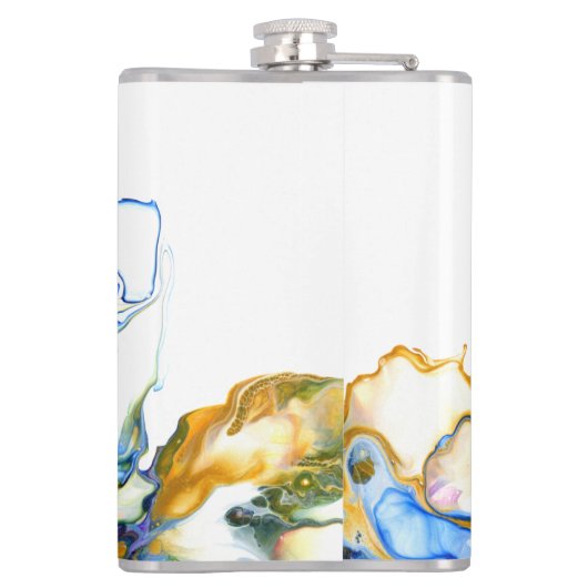 Flasques Bleu Marbre Agate Fluide Art (Dos)