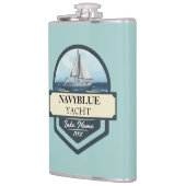 Flasques Bleu Marine Ancre nautique club bateau marina (Gauche)