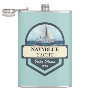 Flasques Bleu Marine Ancre nautique club bateau marina