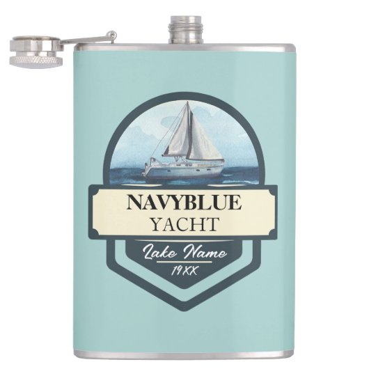 Flasques Bleu Marine Ancre nautique club bateau marina (Ouvert)