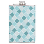Flasques Bleu Marocain Trellis, Lattes, Quatrefoil (Devant)