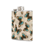 Flasques Bleu motif papillon Pansy sur blanc (Gauche)