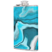 Flasques Bleu, noir et Marbre blanc Fluid Art (Gauche)